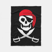 Pirate Skull Red Bandana Zwaard Kostuum Gift Fleece Deken (Voorkant)