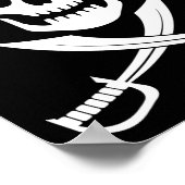 Pirate Skull Red Bandana Zwaard Kostuum Gift Poster (Hoek)