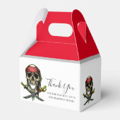 Pirate Skull Red Kapitein Favor Box Bedankdoosjes (Achterkant)