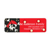 Pirate Skull Return-adreslabels Etiket (Voorkant)