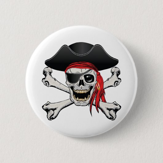 Pirate Skull Ronde Button 5,7 Cm (Voorkant)