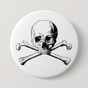 Pirate Skull Ronde Button 7,6 Cm