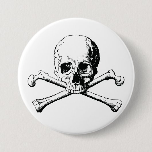 Pirate Skull Ronde Button 7,6 Cm (Voorkant)