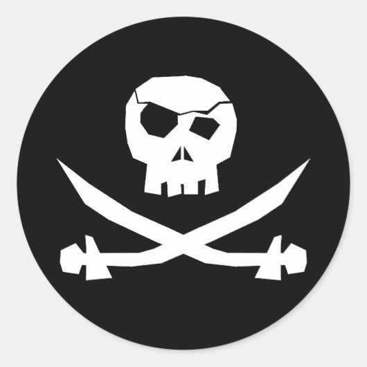 Pirate Skull Ronde Sticker (Voorkant)