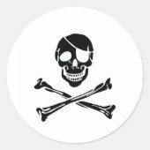 Pirate Skull Ronde Sticker (Voorkant)