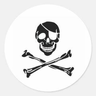 Pirate Skull Ronde Sticker