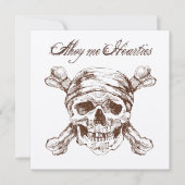 Pirate Skull & Ship Birthday Party Invite Kaart (Voorkant)