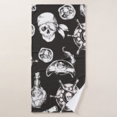 Pirate Skull Ship Wheel Badhanddoek (Badhanddoek)