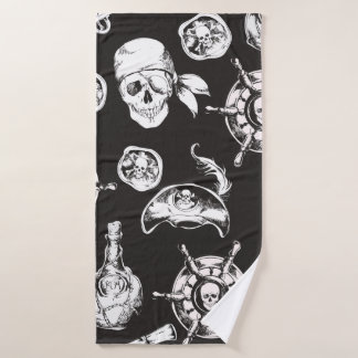 Pirate Skull Ship Wheel Badhanddoek