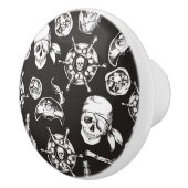 Pirate Skull Ship Wheel Keramische Knop (Rechts)