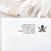 Pirate skull-silhouet - Kies achtergrondkleur Etiket (Insitu)