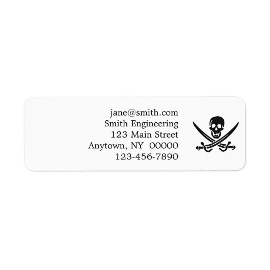 Pirate skull-silhouet - Kies achtergrondkleur Etiket (Voorkant)