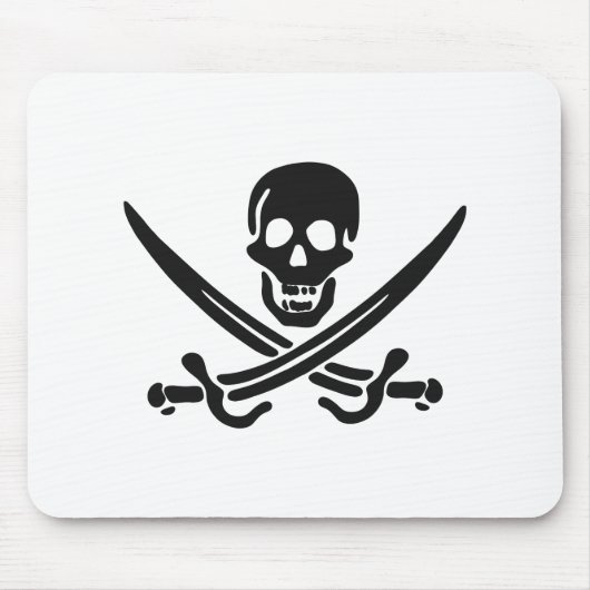 Pirate skull-silhouet - Kies achtergrondkleur Muismat (Voorkant)