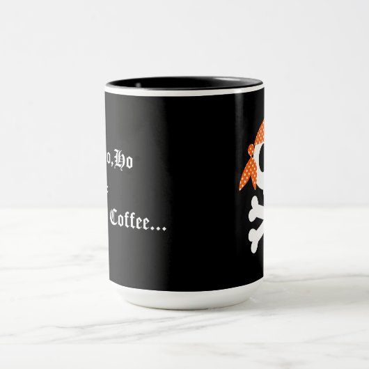 Pirate Skull Skelet Bandanna Mok (Midden)