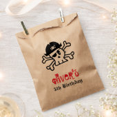 Pirate Skull Skeleton Boy Birthday Party Favor Bag Bedankzakje (Geknipt)