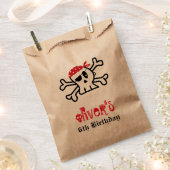 Pirate Skull Skeleton Boy Birthday Party Favor Bag Bedankzakje (Geknipt)
