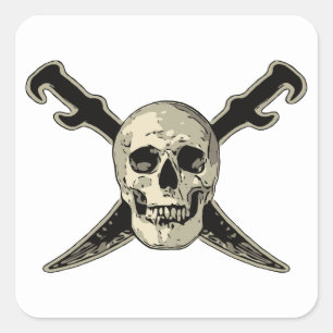 Pirate (Skull) - Square Stickers, glanzende  Vierkante Sticker