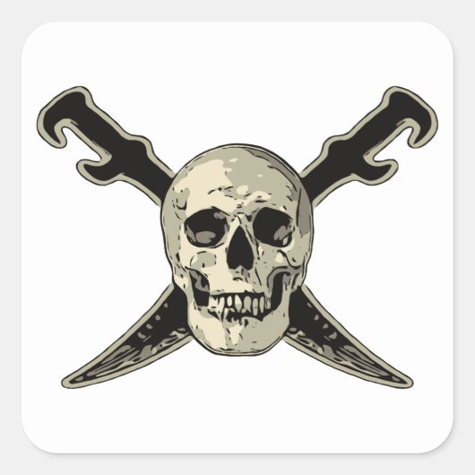 Pirate (Skull) - Square Stickers, glanzende Vierkante Sticker (Voorkant)