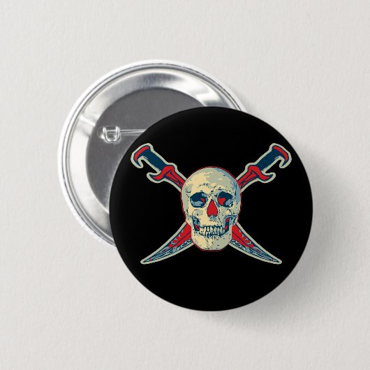 Pirate (Skull) - standaard, 2¼ inch ronde Button (Voorkant /achterkant)