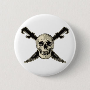 Pirate (Skull) - standaard, 2¼ inch ronde Button 
