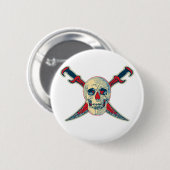 Pirate (Skull) - standaard, 2¼ inch ronde Button (Voorkant /achterkant)