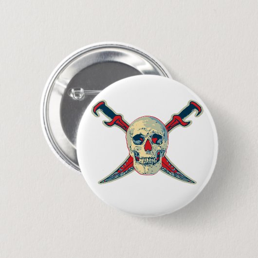 Pirate (Skull) - standaard, 2¼ inch ronde Button (Voorkant /achterkant)