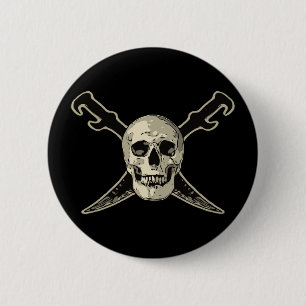 Pirate (Skull) - standaard, 2¼ inch ronde Button 
