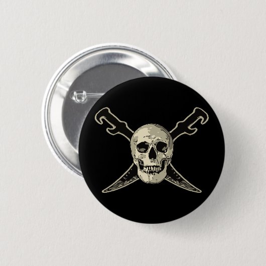 Pirate (Skull) - standaard, 2¼ inch ronde Button  (Voorkant /achterkant)