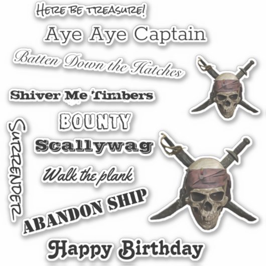 Pirate Skull Sticker (Voorkant)