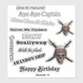 Pirate Skull Sticker (Vel)