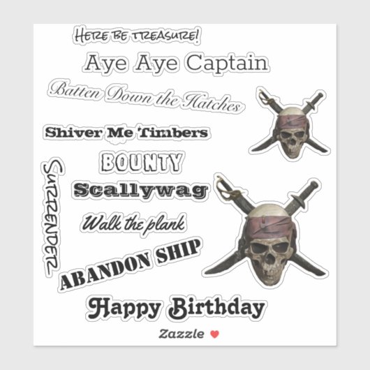 Pirate Skull Sticker (Vel)