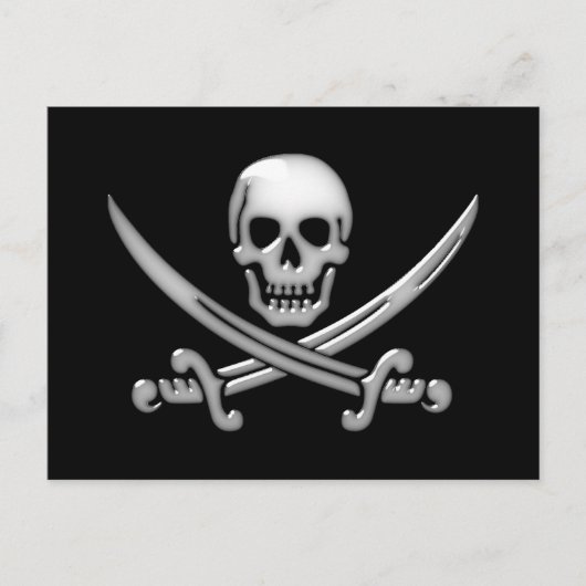 Pirate Skull & Sword Crossbones (TLAPD) Briefkaart (Voorkant)