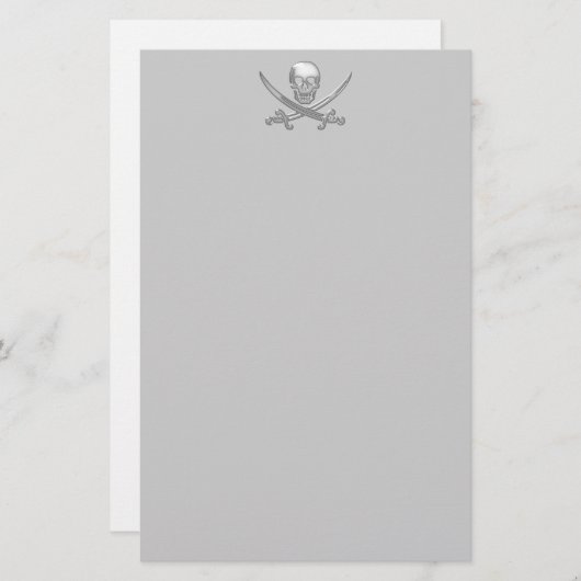 Pirate Skull & Sword Crossbones (TLAPD) Briefpapier (Voorkant / Achterkant)
