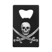 Pirate Skull & Sword Crossbones (TLAPD) Creditkaart Flessenopener (Voorkant)