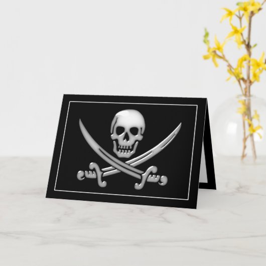 Pirate Skull & Sword Crossbones (TLAPD) Kaart (Gele Bloem)