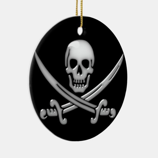 Pirate Skull & Sword Crossbones (TLAPD) Keramisch Ornament (Rechts)