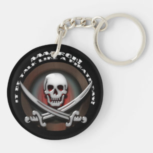 Pirate Skull & Sword Crossbones - TLAPD Sleutelhanger