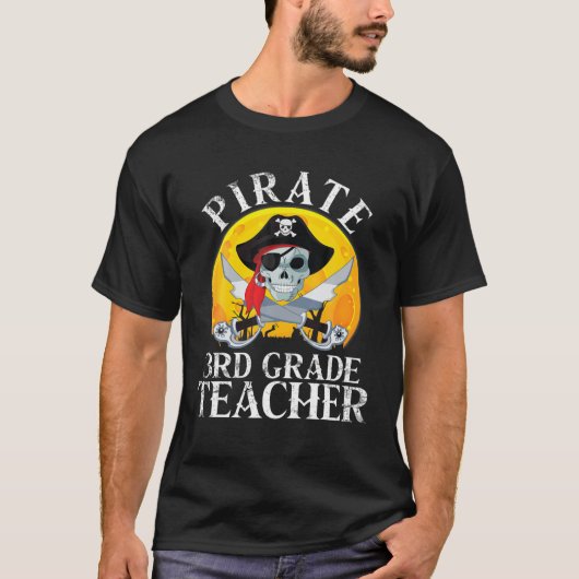 Pirate Skull Swords Happy Pirate 3Rd Grade T-shirt (Voorkant)