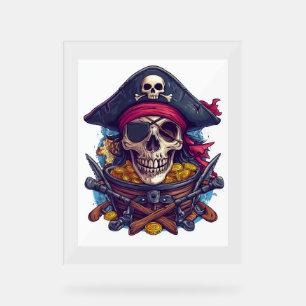 Pirate Skull Treasure Acryl Bord