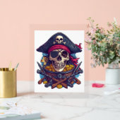 Pirate Skull Treasure Acryl Bord (Huwelijk)