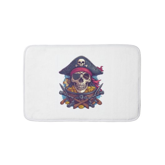 Pirate Skull Treasure Badmat (Voorkant)