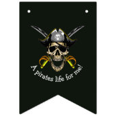 Pirate Skull Treasure Bunting Flags Vlaggetjes (Tweede vlag)