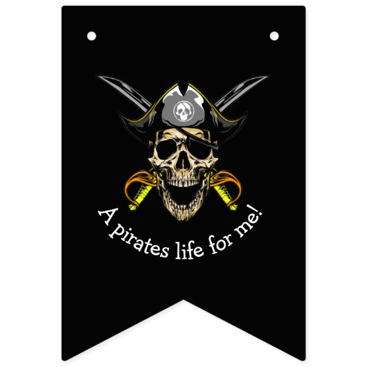 Pirate Skull Treasure Bunting Flags Vlaggetjes (Eerste vlag)
