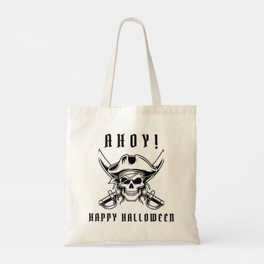 Pirate Skull Trick Or Treat Happy Halloween Tote Bag (Achterkant)
