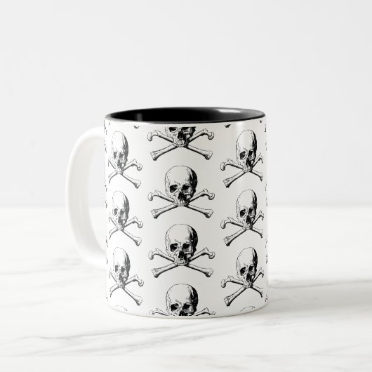 Pirate Skull Tweekleurige Koffiemok (Voorkant links)