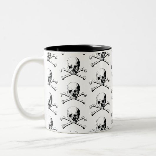 Pirate Skull Tweekleurige Koffiemok (Links)