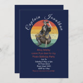 Pirate Skull Uitnodiging verjaardag (Voorkant / Achterkant)