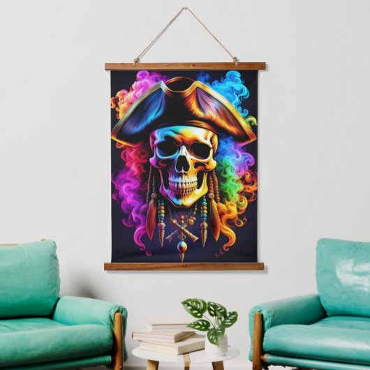 Pirate Skull Wall Tapestry Hangend Wandkleed (Woonkamer)