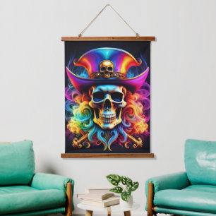 Pirate Skull Wall Tapestry Hangend Wandkleed