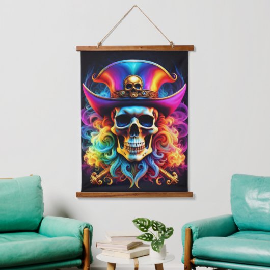 Pirate Skull Wall Tapestry Hangend Wandkleed (Woonkamer)